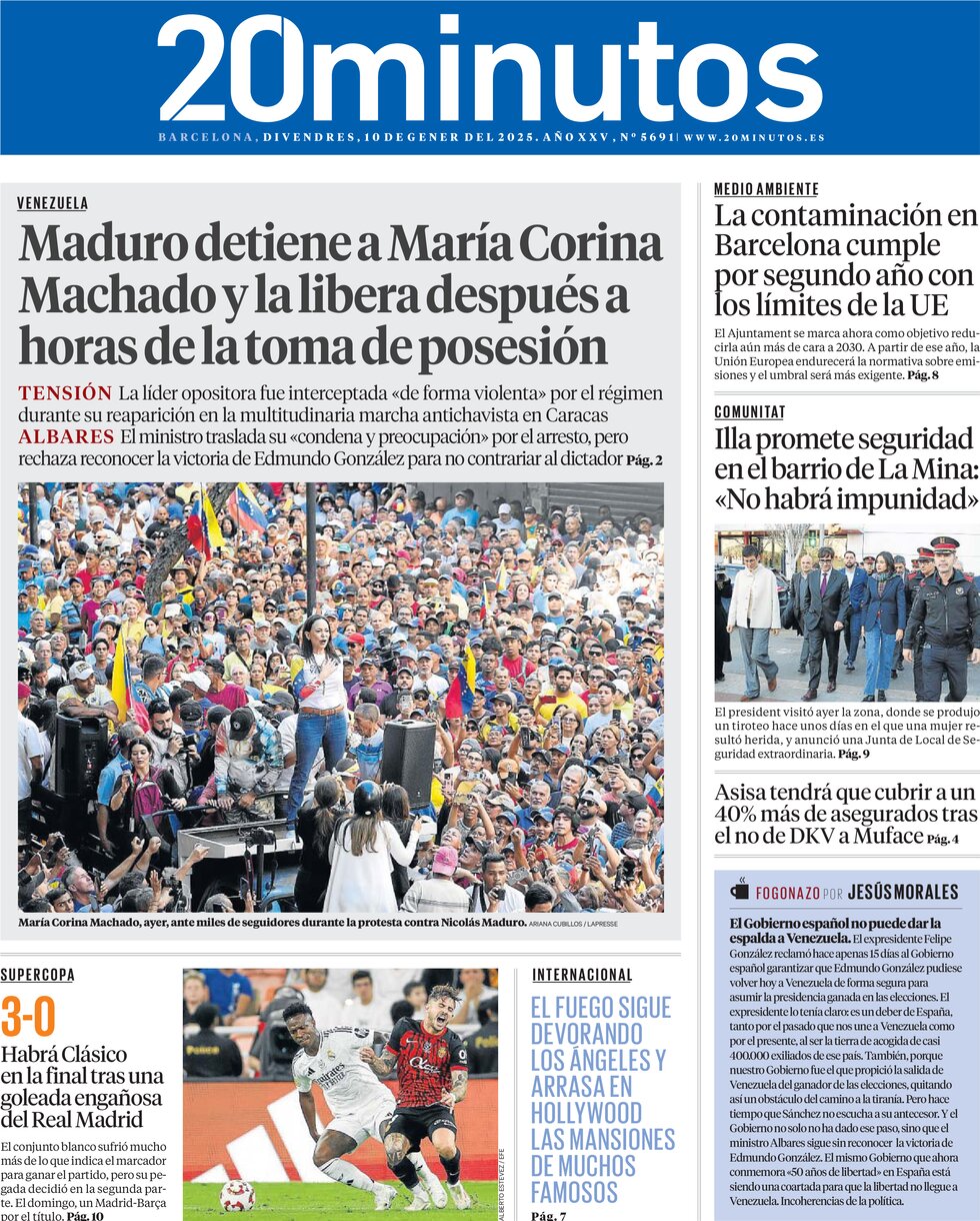 20 minutos (Barcelona) - Front Page - 01/10/2025