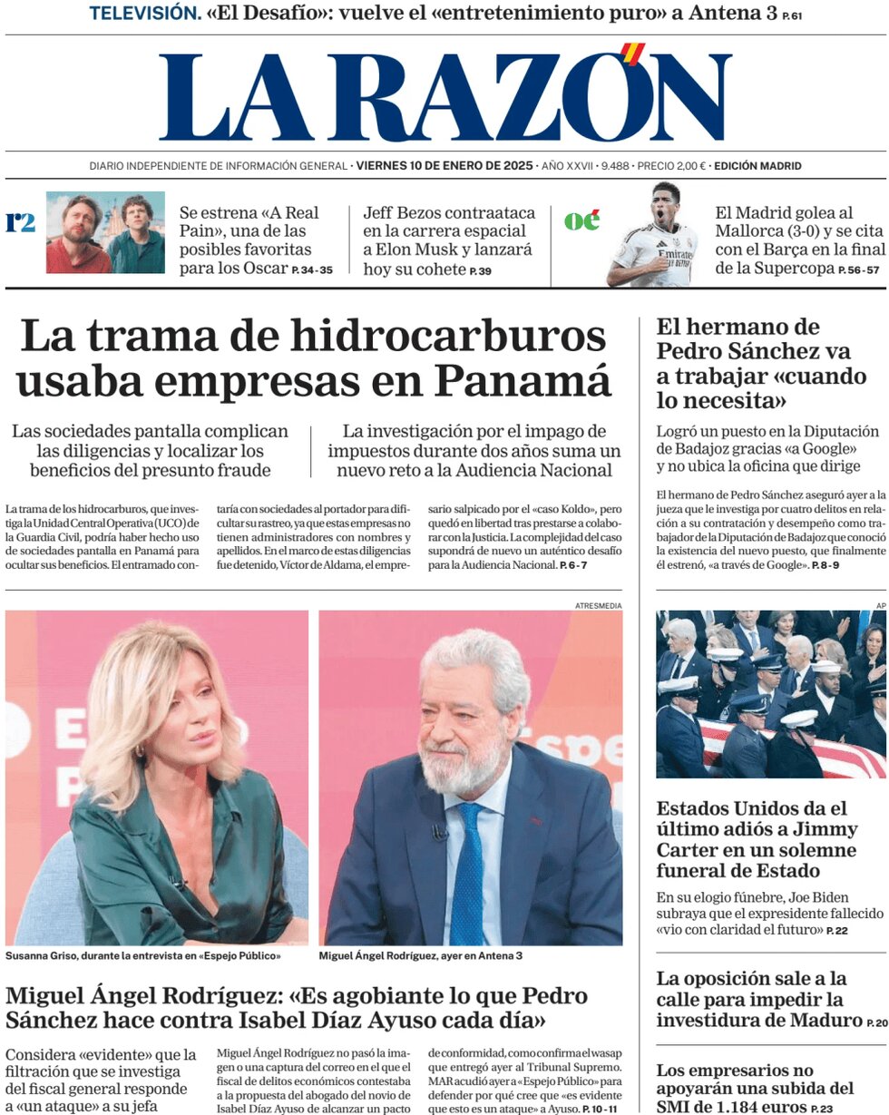 La Razón - Front Page - 01/10/2025