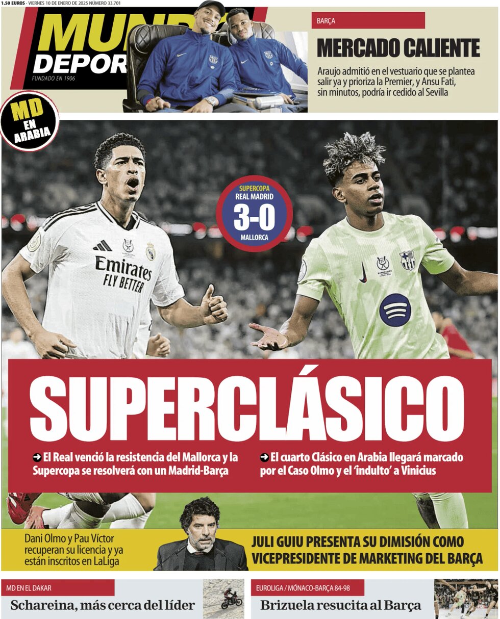 Mundo Deportivo - Front Page - 01/10/2025