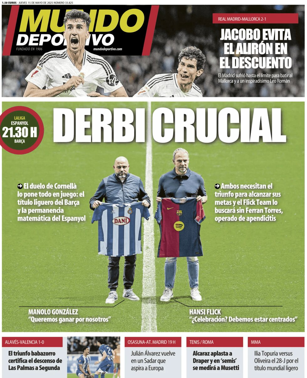 Mundo Deportivo - Front Page - 05/15/2025