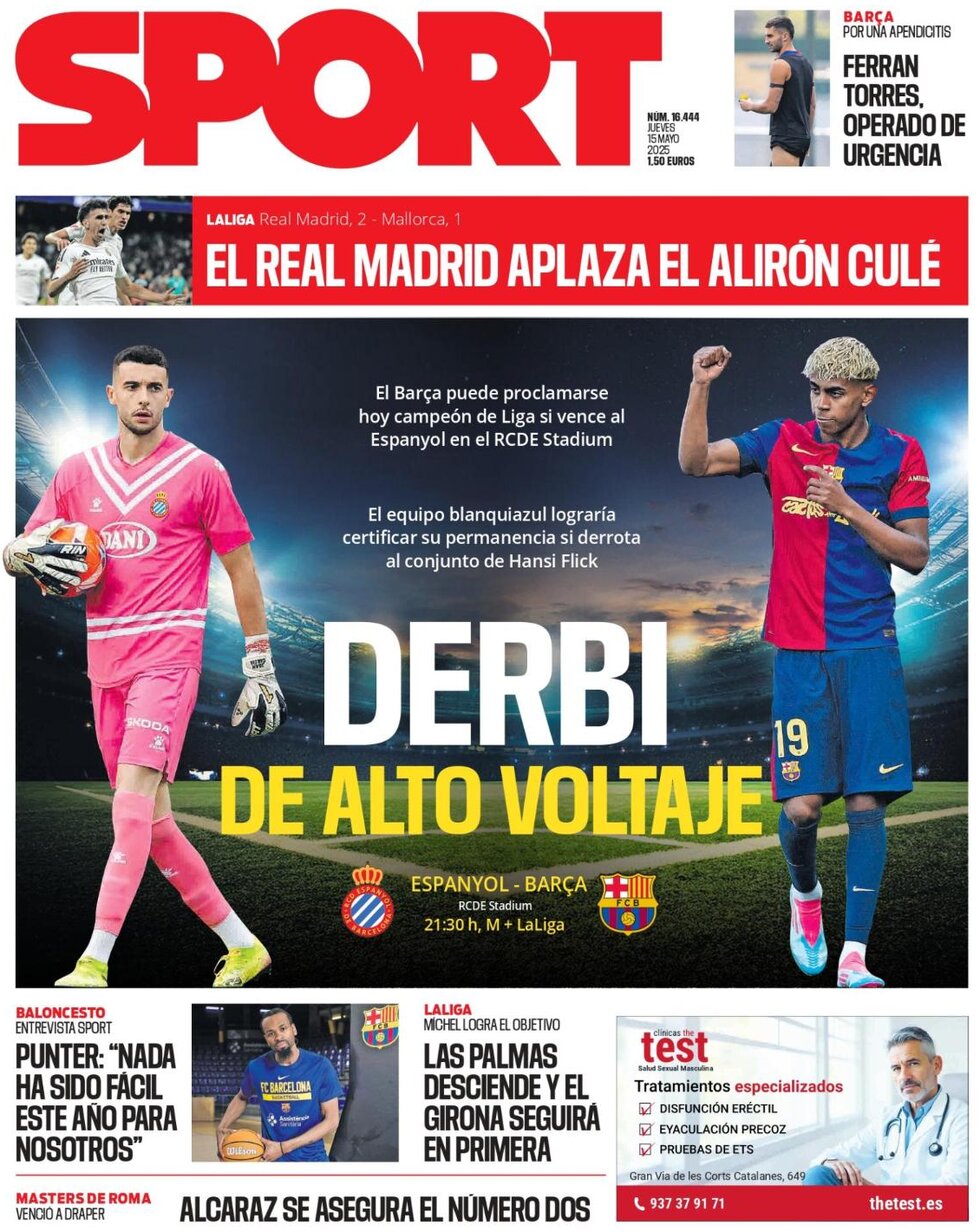 SPORT (Barcelona) - Front Page - 05/15/2025
