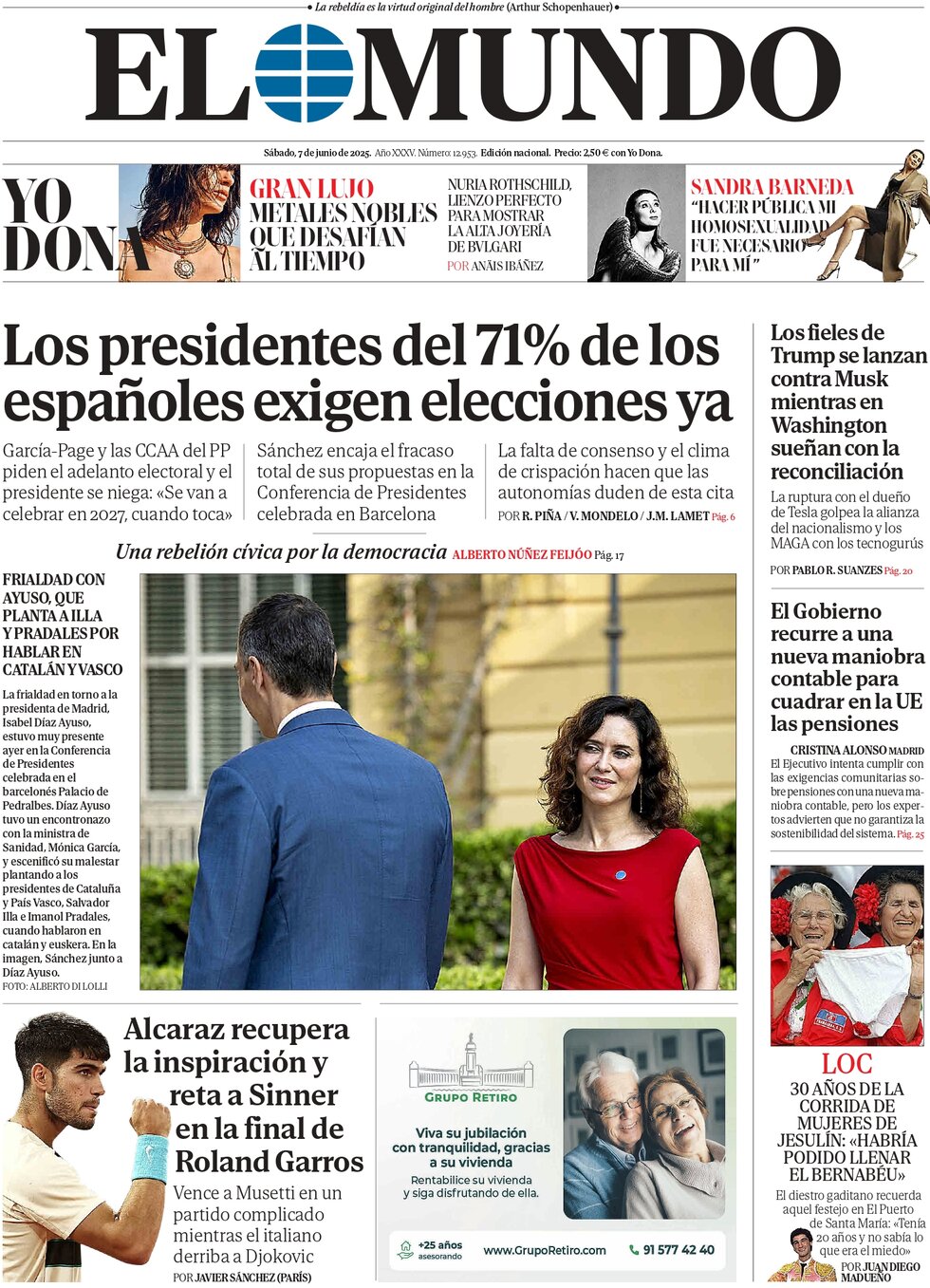 El Mundo - Front Page - 06/07/2025